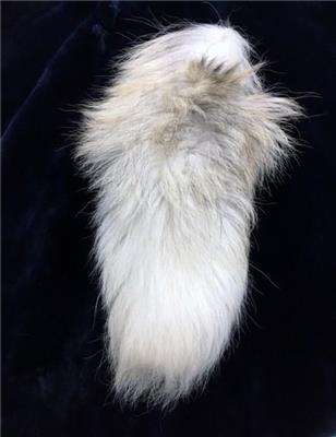 Genuine natural golden island shadow fox fur tail 13